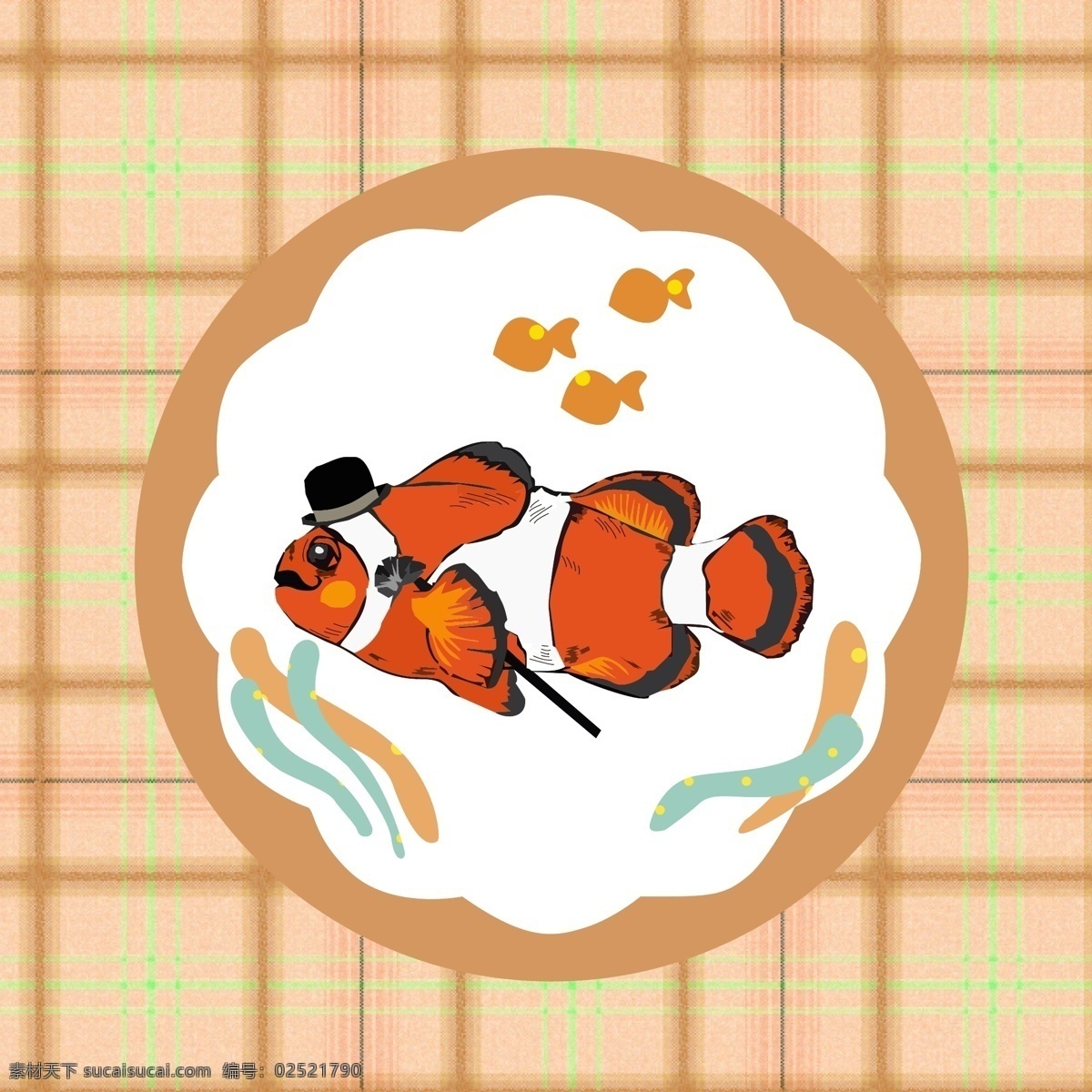印花 矢量图 动物 服装图案 几何 印花矢量图 鱼 圆形 面料图库 服装设计 图案花型