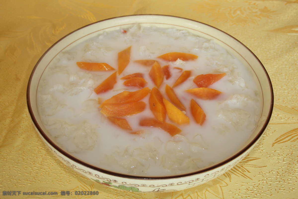鲜奶 木瓜 银耳 汤 菜图 菜谱 餐饮美食 传统美食
