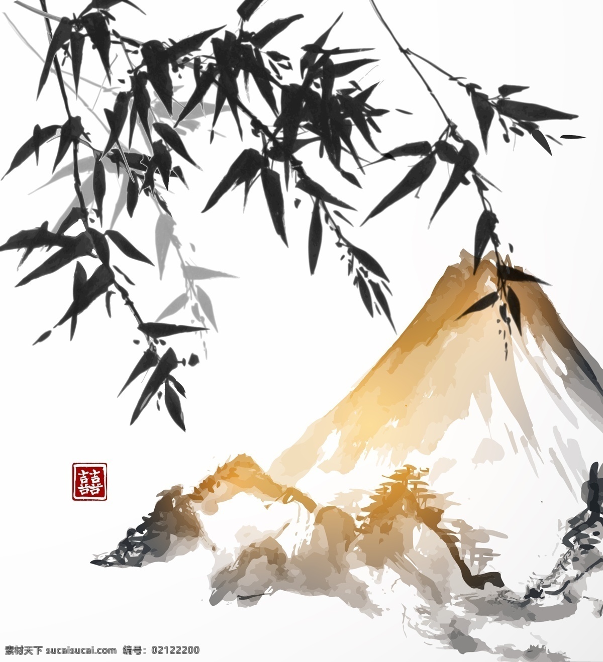 竹子 中国风竹子 中国风元素 中国风背景 水墨竹子 竹子元素 水墨竹子背景 矢量