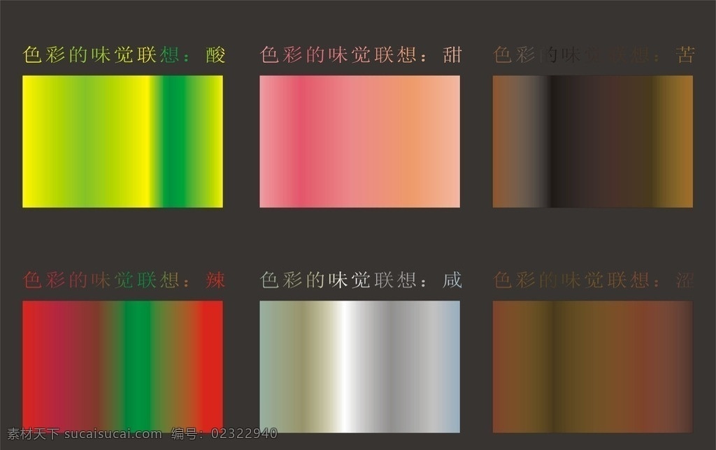 色彩 味觉 联想 视觉 素材设计 矢量素材 其他矢量 矢量