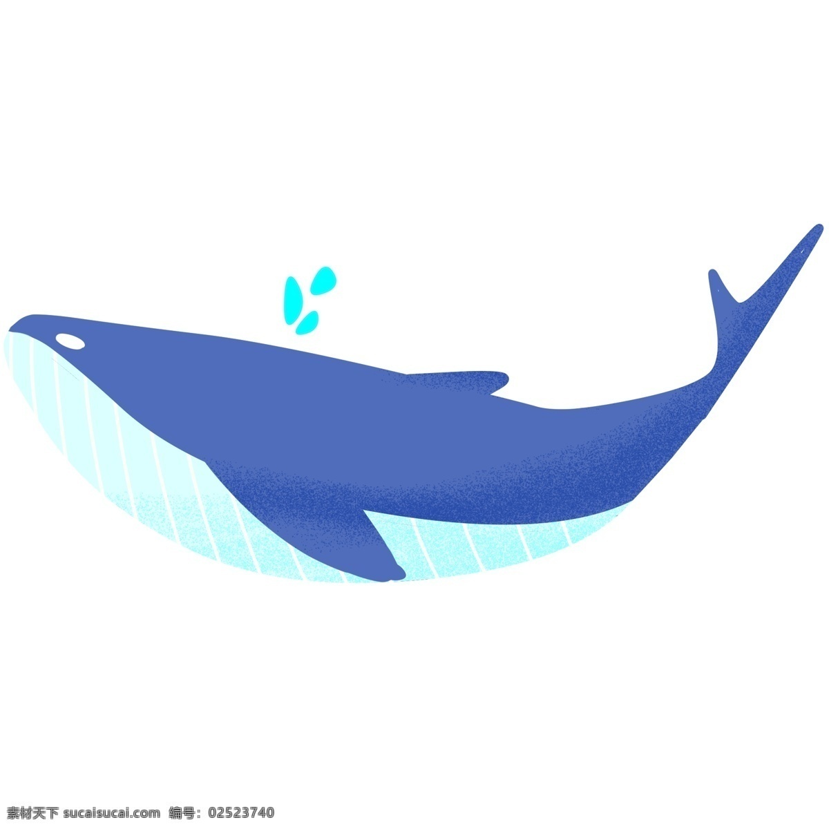 海洋 中 蓝色 鲸鱼 插画 卡通鲸鱼 手绘鲸鱼 白色线条 动物 鲸鱼插画 游动 蓝色鲸鱼 天蓝色肚皮