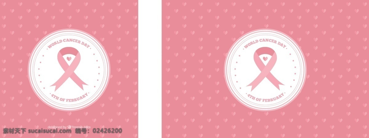 粉红 世界 癌症 日 背景 圆形 旗帜 横幅 丝带 医疗 粉红色 弓 标志 扁平 圆 慈善 平面设计 支持 象征 心脏 战斗 医疗保健