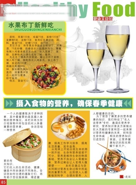 美食 栏目 矢量 矢量图 　 营养 健康 酒 水果 布丁 食物
