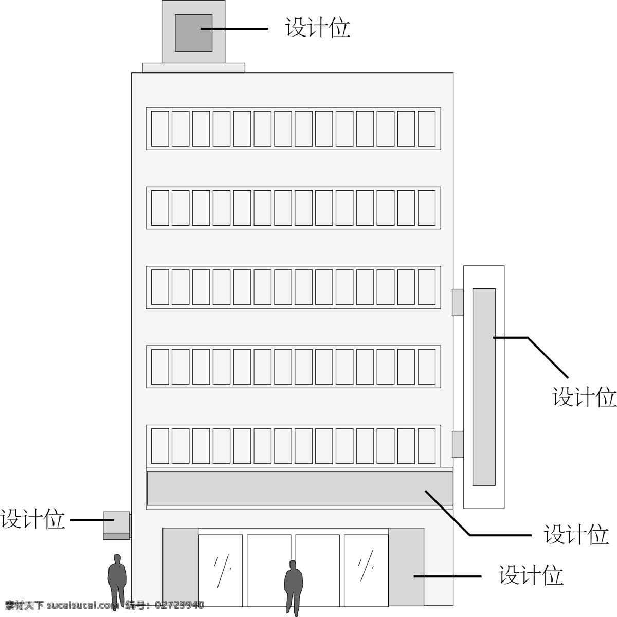 楼体 广告 位 多个 vi vi设计 vi矢量素材 矢量图库 办公 事务 品类 建筑家居
