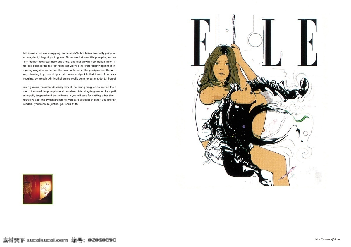 个性 美女 插画 折页 广告设计模板 画册设计 源文件 其他画册封面