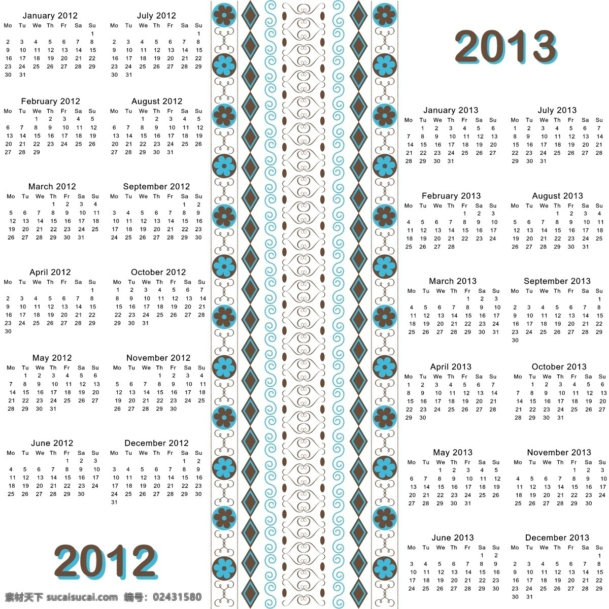 2012 日历 模板 2012年 2013 年 年历 月历 龙年日历 挂历模板 台历 壬辰年 新年素材 日历台历 矢量素材 白色