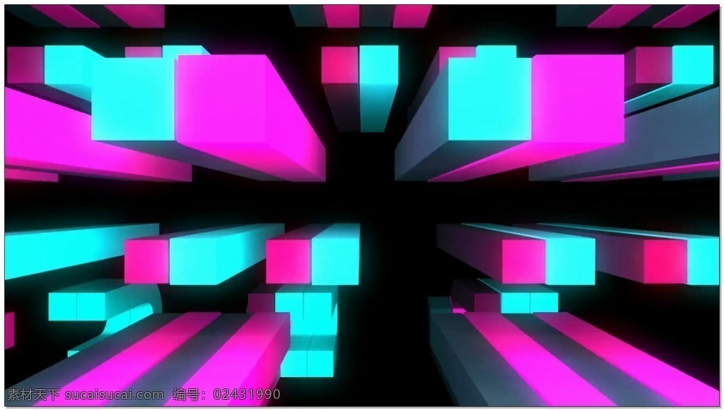 旋转 灯光 立方体 视频 立体 舞台 密集 视频素材 动态视频素材