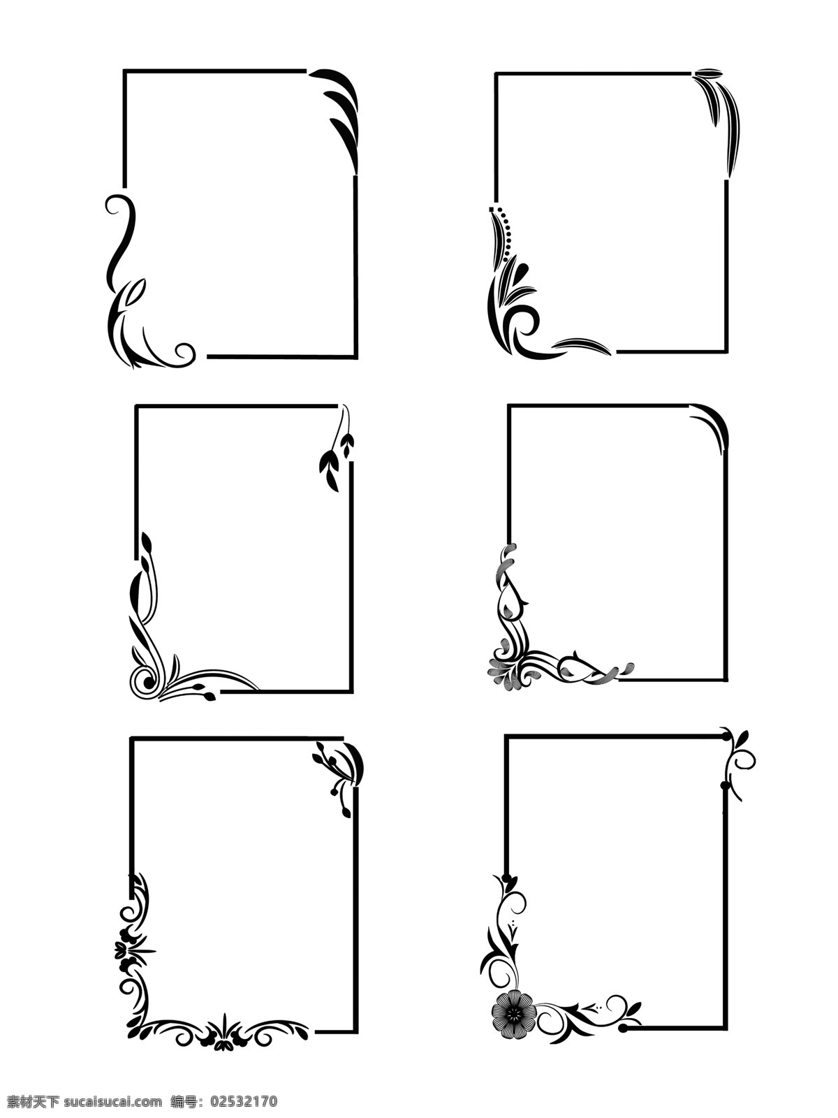 欧式 欧美 印花 边框 套 图 植物 复古 方形 方框 优雅