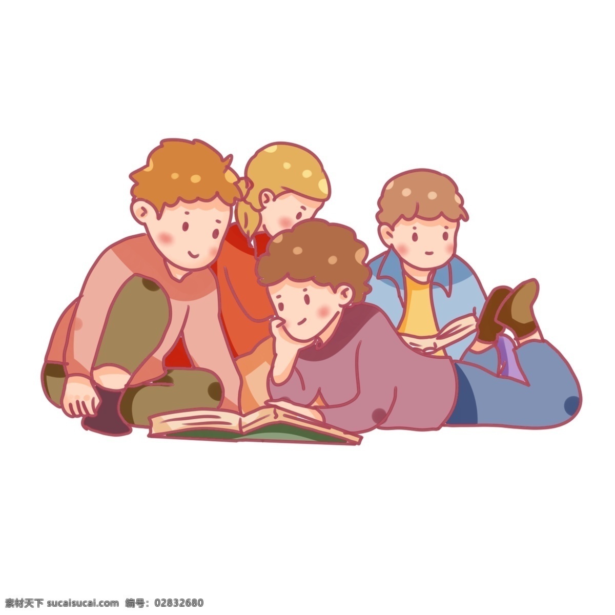 世界 读书 日 同学 分享 世界读书日 学生 看书 学习 书本 知识 读书分享 卡通 q版 书架 阅读 分享会