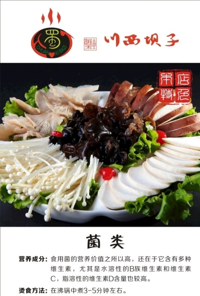 菌类 川西坝子 餐厅海报 美食 本店特色 营养成分 原创作品
