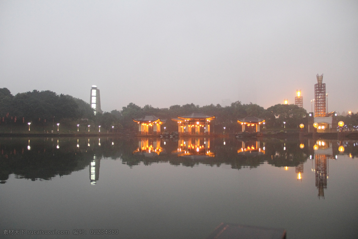 灯光 风景 高楼大厦 公园 公园风景 湖 湖水 建筑园林 千 灯 夜景 千灯湖公园 自然风景 树木 公园夜景 公园一角 园林建筑 家居装饰素材 灯饰素材