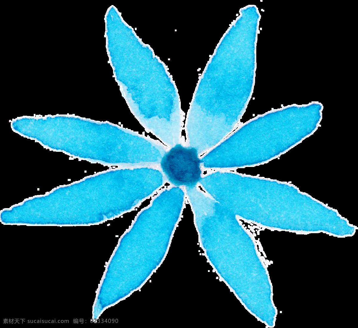 冰晶 花瓣 卡通 透明 花束 蓝色 透明素材 免扣素材 装饰图案