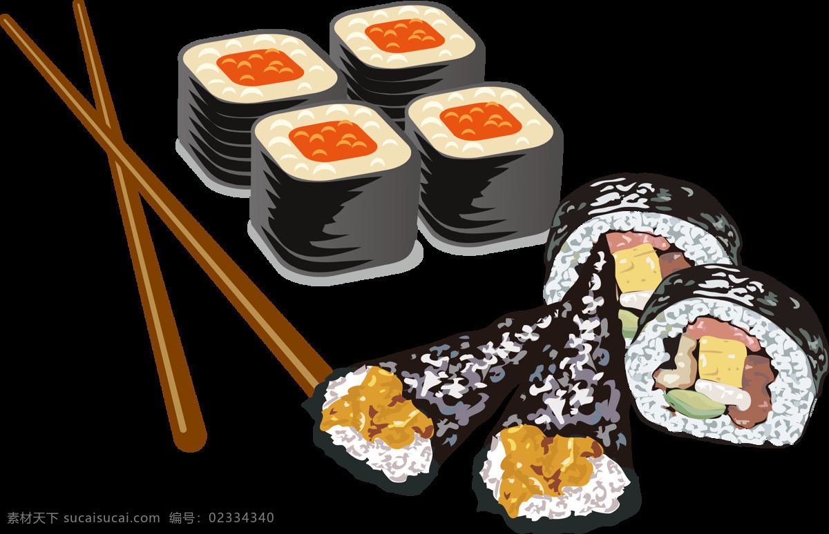 清新 手绘 日式 手 握 寿司 料理 美食 装饰 元素 清新风格 日本文化 日式料理 手握寿司 装饰元素