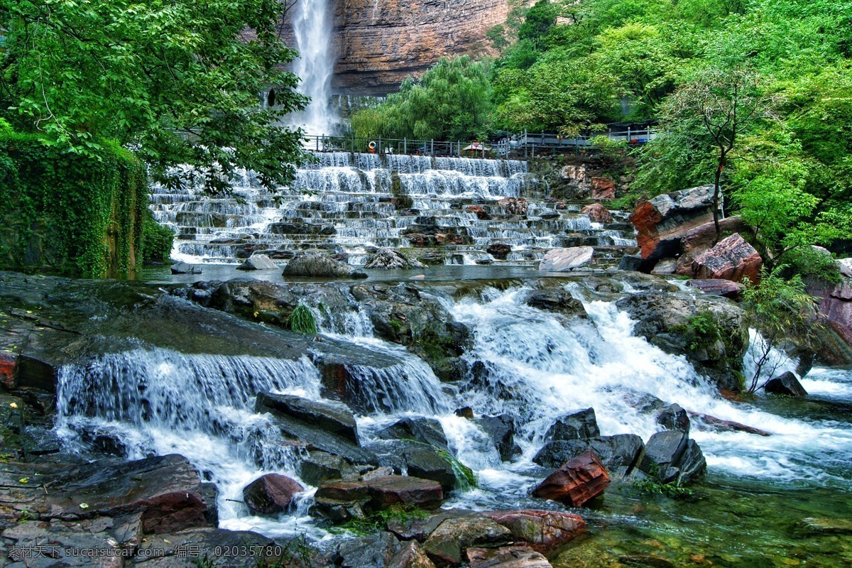 瀑布 水 山 绿树 小溪 旅游摄影 国内旅游