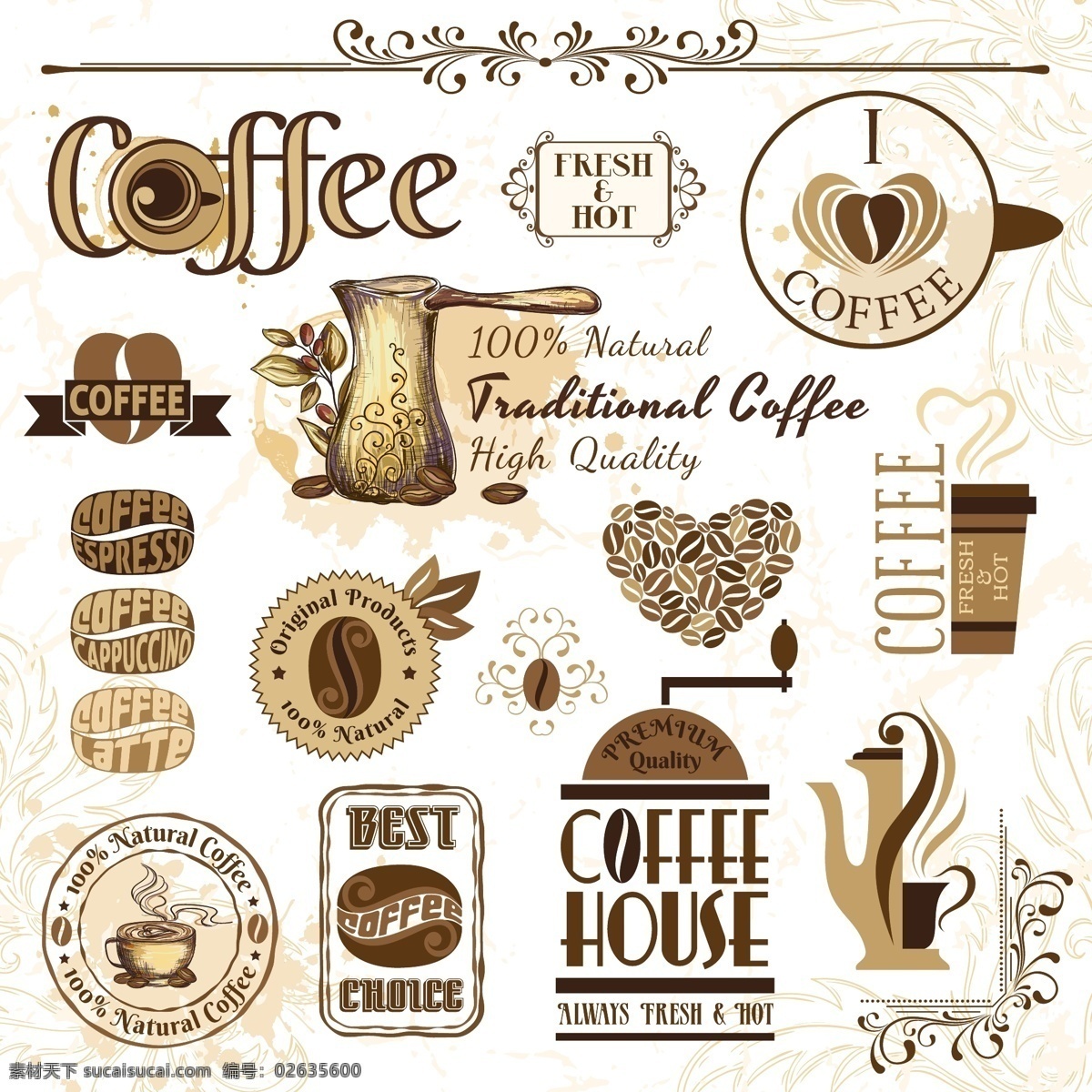 coffee logo 背景 边框 标签 标识标志图标 标志 菜单菜谱 餐饮美食 咖啡 矢量 模板下载 咖啡标签 咖啡豆 欧式花纹 花边 手绘花纹 图标 徽章 手绘 时尚 潮流 咖啡主题矢量 小图标 淘宝素材 淘宝促销标签