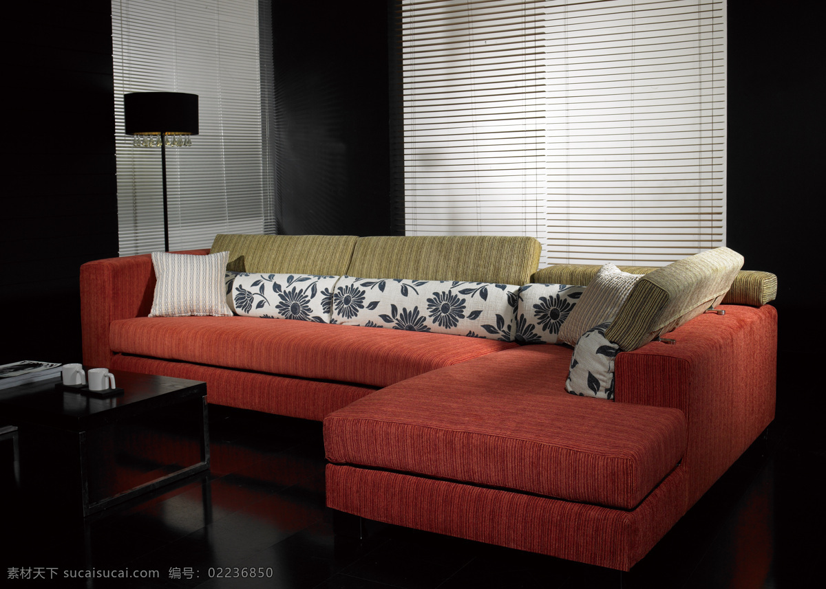 转角 布艺沙发 茶几 灯 地毯 布艺沙发背景 家居装饰素材 室内设计