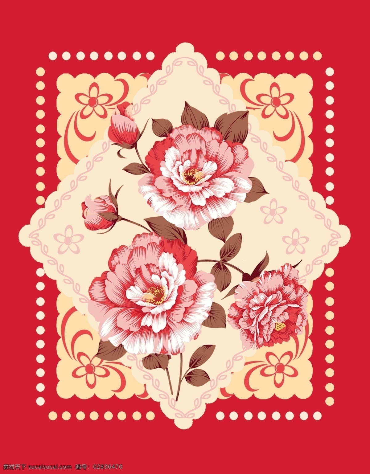 撇丝花 花卉花朵 花卉底纹 毛毯花型 家纺设计 分层
