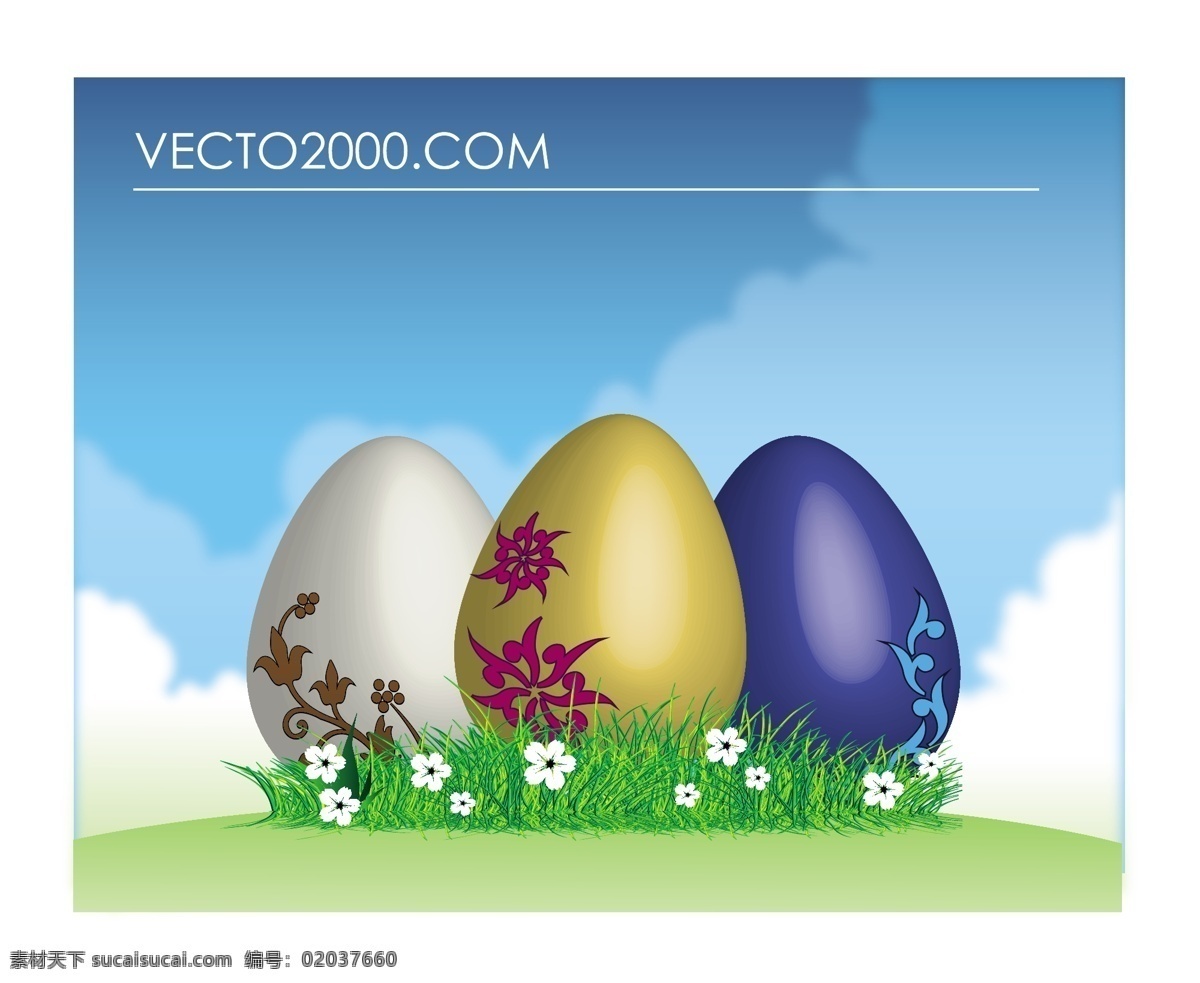 绿 草 上 复活节 彩蛋 摘要 艺术 背景 花卉 节日 自然 装饰