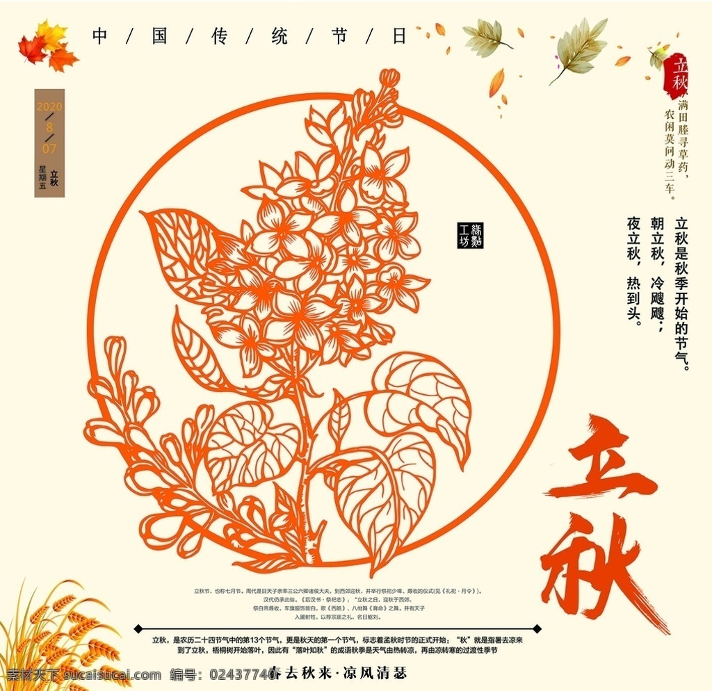 中国 传统 二十四节气 立秋 中 国 传 统 二 十 四 节 气 立 秋 文化艺术 传统文化