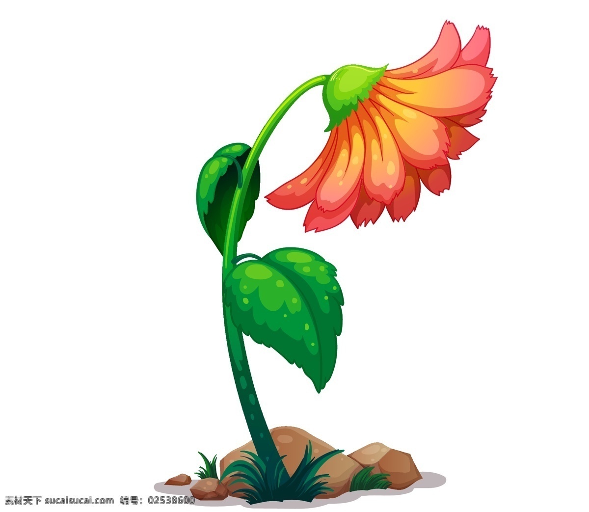 矢量花 手绘花 花朵 花卉 数码印花 玫瑰花 叶子 花 小卡通花 动漫动画 元素