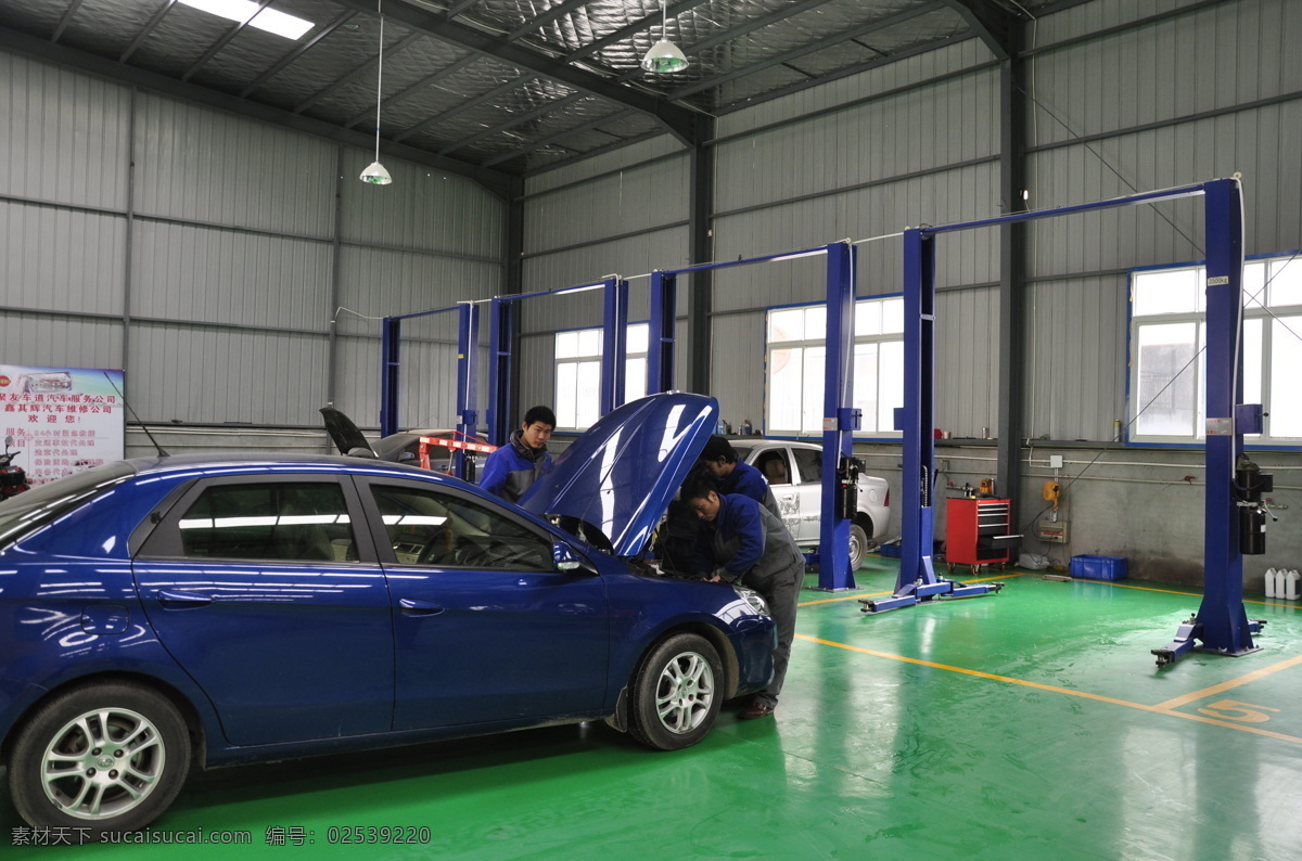 修车厂 汽车修理厂 汽车修理 汽车美容 洗车 现代科技 工业生产