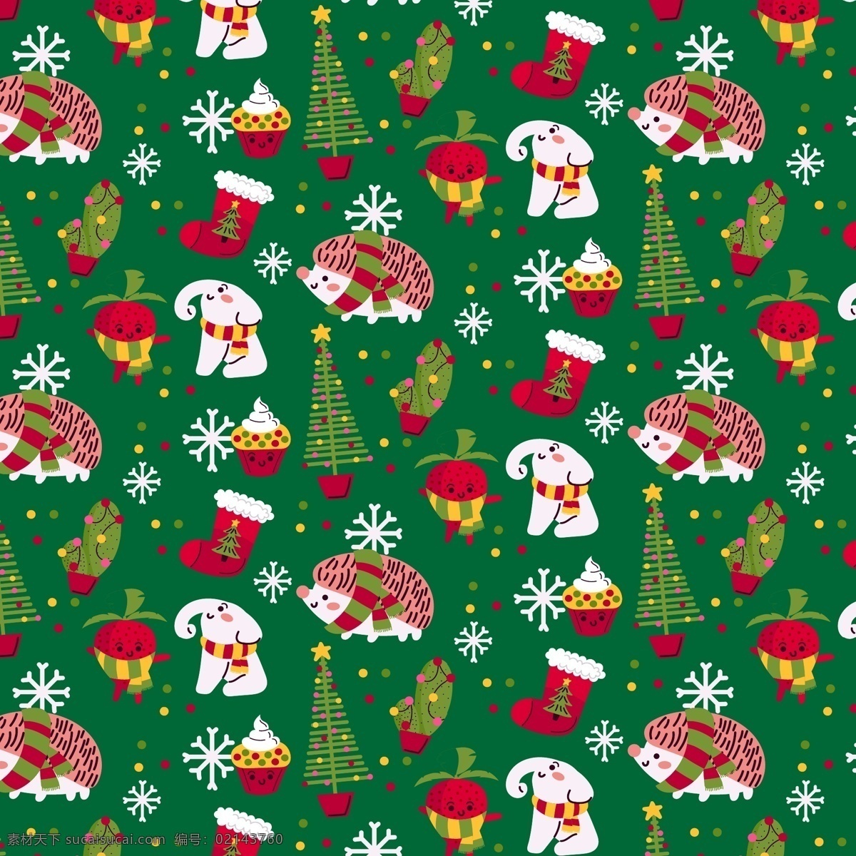 圣诞 大象 刺猬 背景图片 冰淇淋 草莓 纸杯蛋糕 圣诞树 雪花 圣诞袜 矢量 高清图片