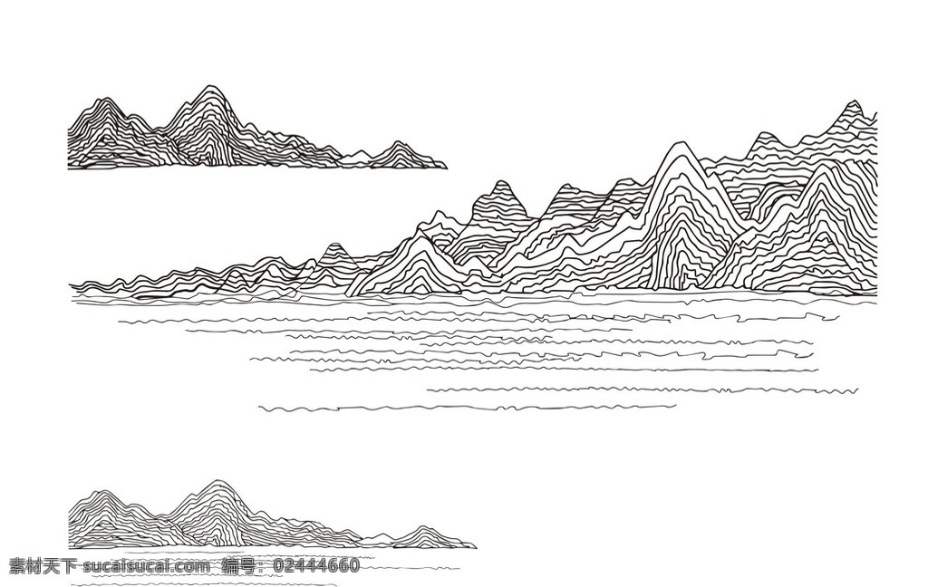 矢量山 山 矢量 背景 黑色