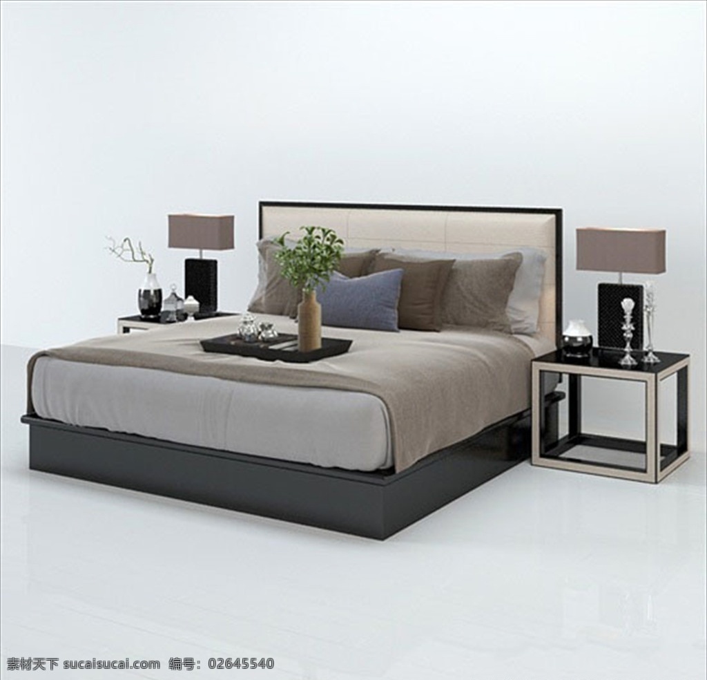 精品 床 卧室 3d 模型 3d模型 室内设计 室内模型 室内3d模型 渲染模型 单体模型 家具模型 3d家具 3dmax 主卧 卧床 床柜 3d设计 max