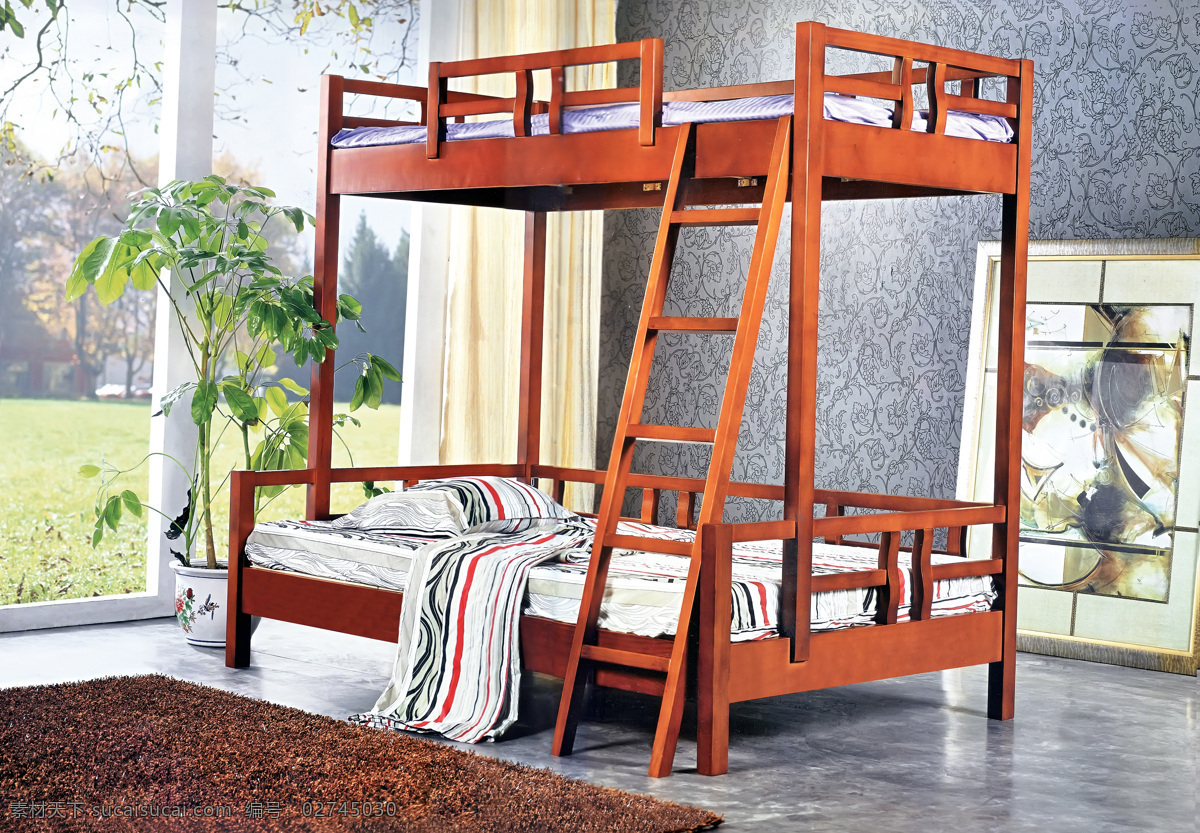 子母床 双层床 儿童床 实木床 上下床 床垫 床具 床 室内设计 环境设计