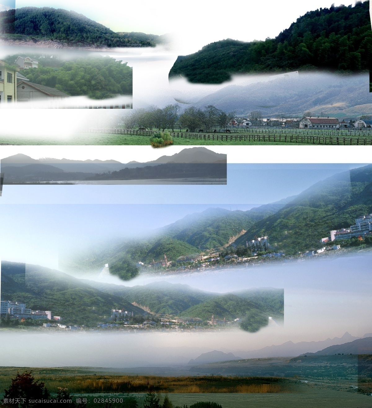 psd背景山 背景山 景观素材 鸟瞰图 透视图 分层