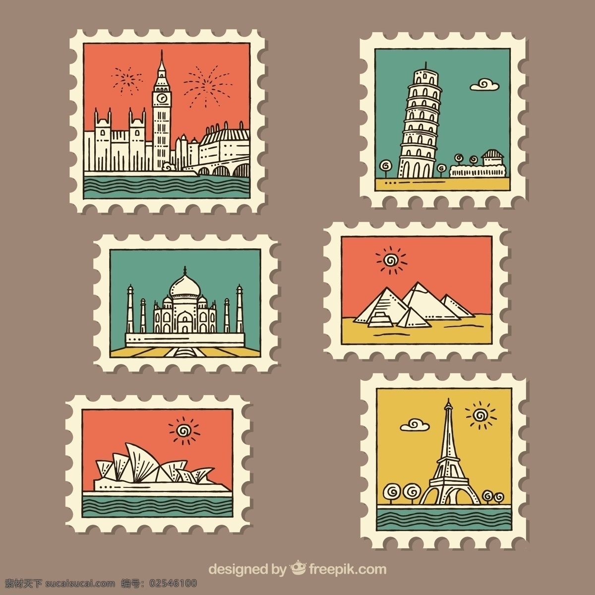 彩色 城市 元素 邮票 图标 彩色的 城市元素 邮票图标
