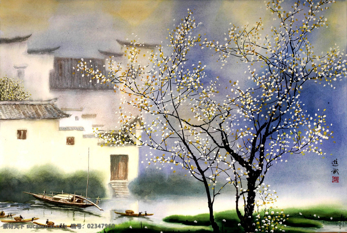 水彩风景画 水彩 水彩画 场景画 风景画 水彩风景 艺术绘画 文化艺术 绘画书法