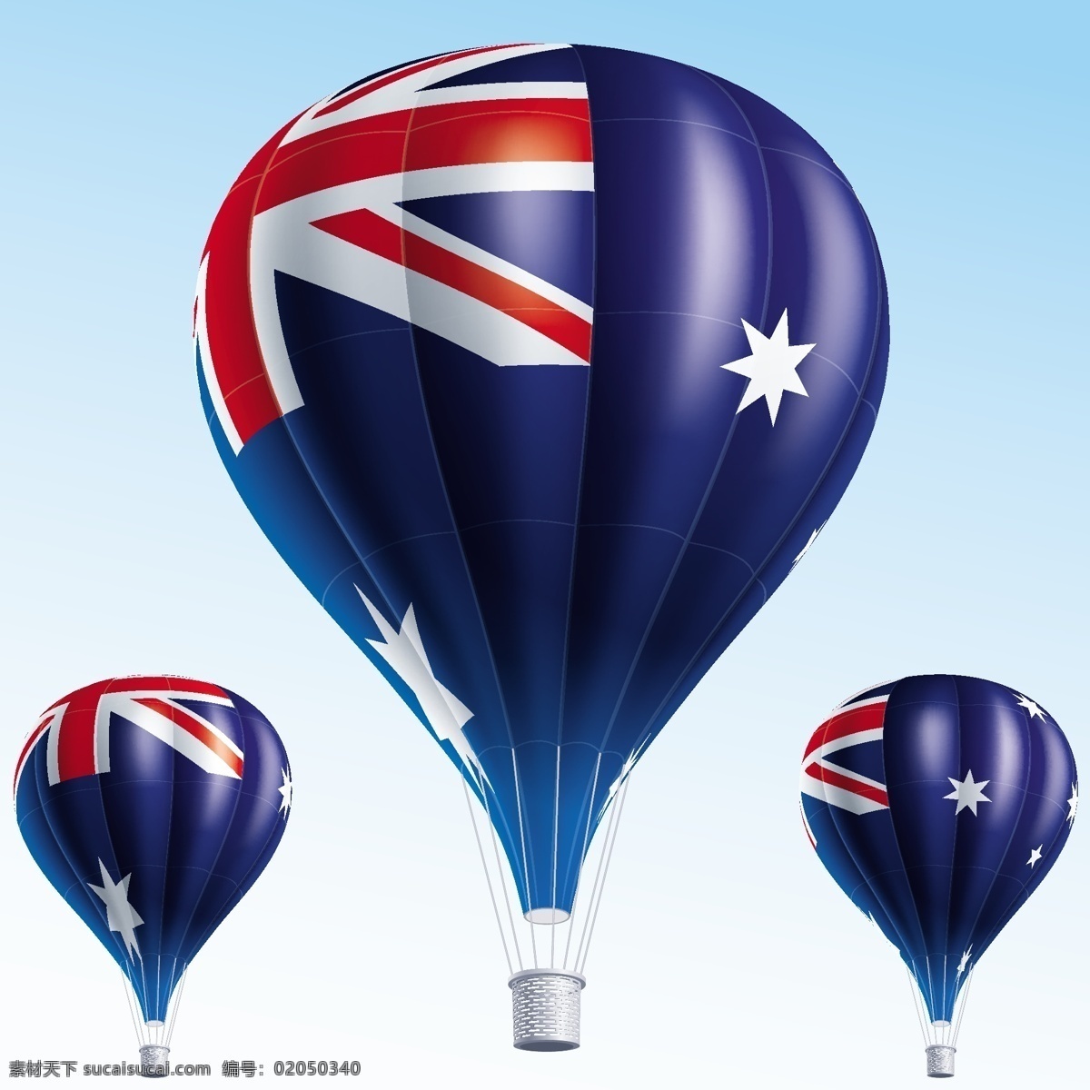 澳大利亚 国旗 热气球 蓝天 澳大利亚国旗 国旗图片 生活百科