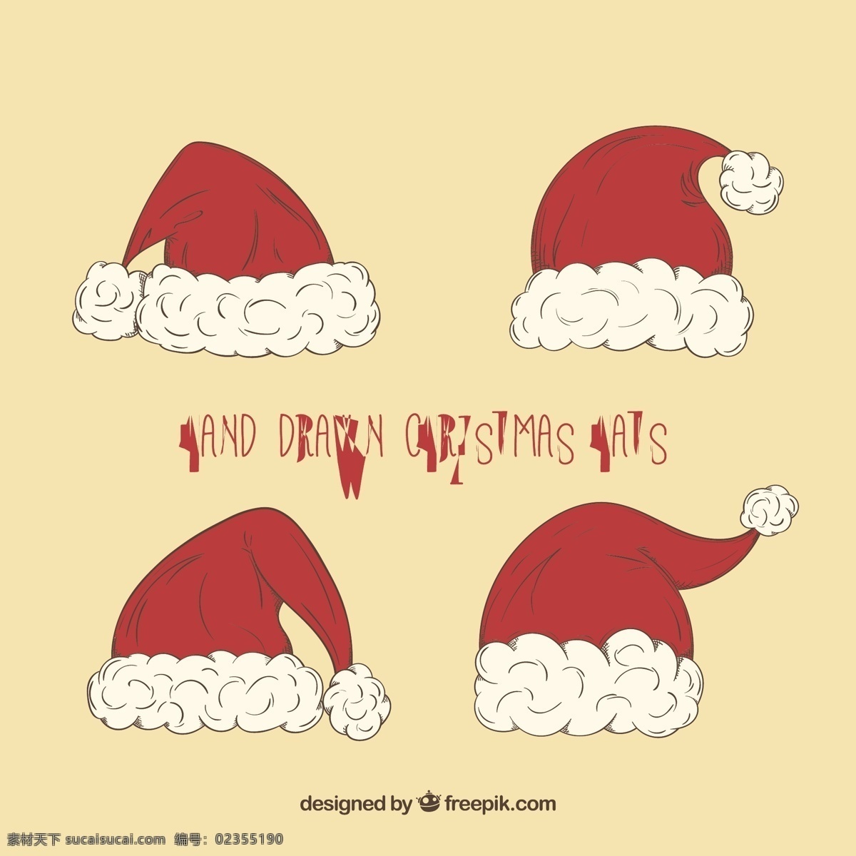 手绘 圣 克劳斯 帽 包 圣诞节 一方面 圣诞快乐 冬天 快乐 圣诞老人 庆祝节日 帽子 绘画 节日快乐 手绘画 圣诞帽 得出 季节 黄色
