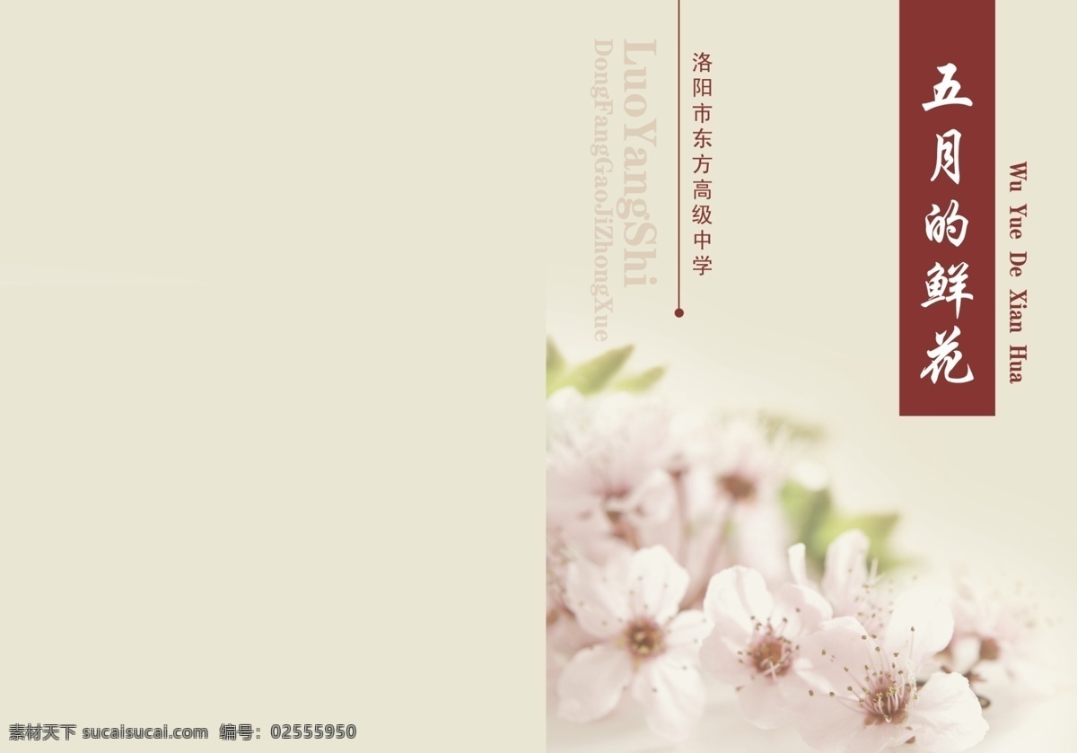 文选 封皮 红色 清新淡雅 桃花 线条 作品集封皮 矢量图 其他矢量图
