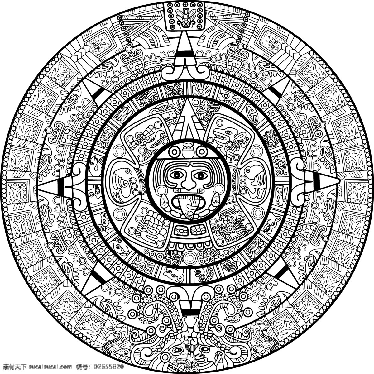 玛雅 图案 矢量 埃及 材质 传统 风格 玛雅人的图案 矢量图 现代科技