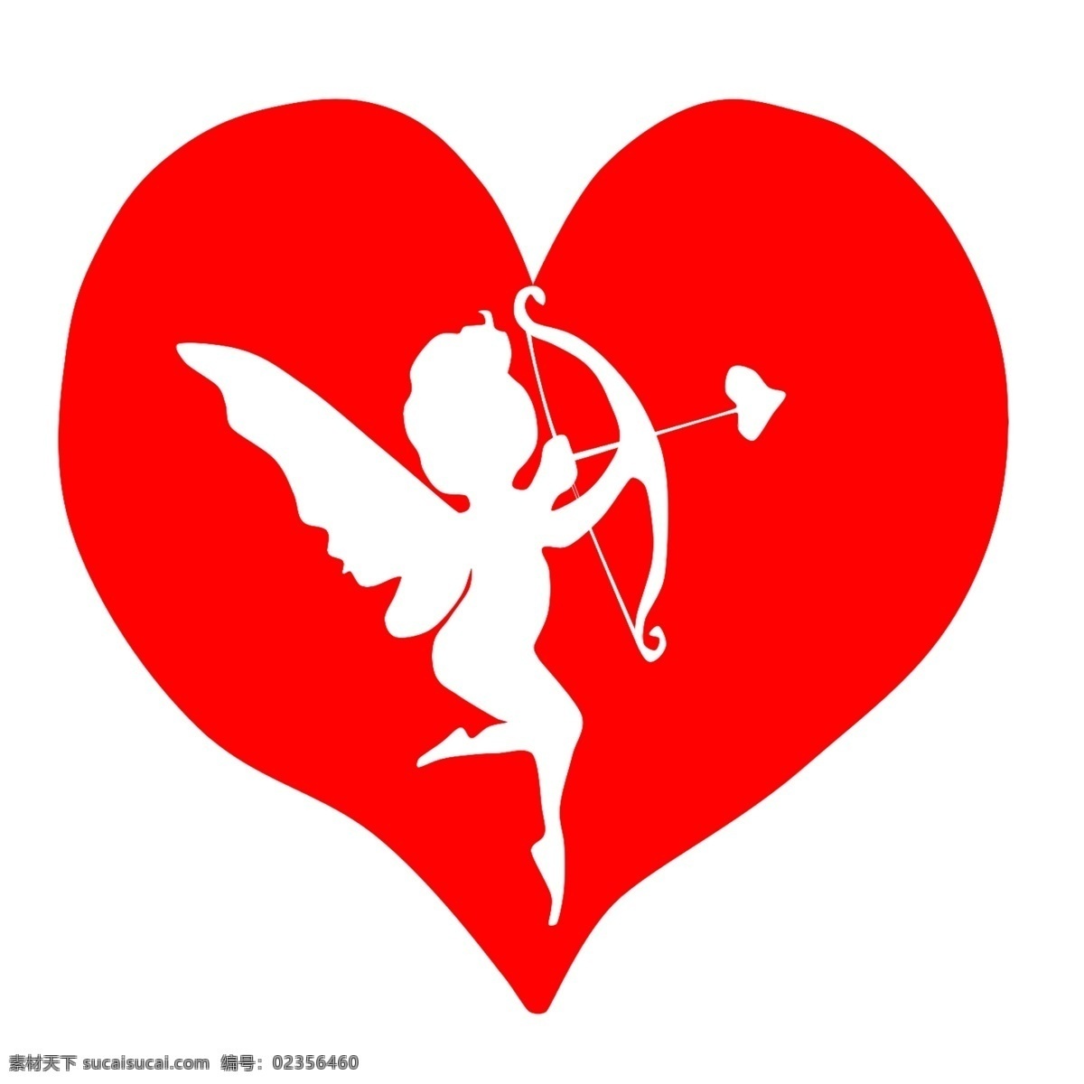 手绘 情人节 丘比特 插画 红色的爱心 情人节丘比特 卡通插画 情人节快乐 天使丘比特