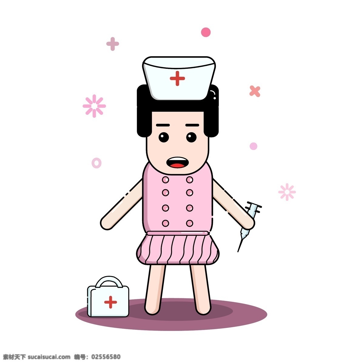 mbe 人物 护士 药箱 可爱 卡通 商用 元素 可商用
