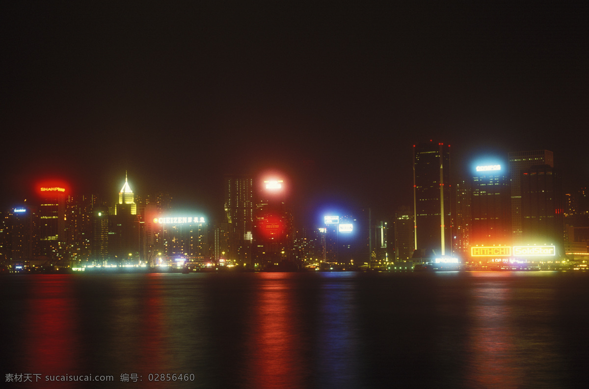 香港 城市 夜景 城市风光 高楼大厦 建筑 风景 繁华 灯火辉煌 灯光 倒影 海面 摄影图 高清图片 环境家居