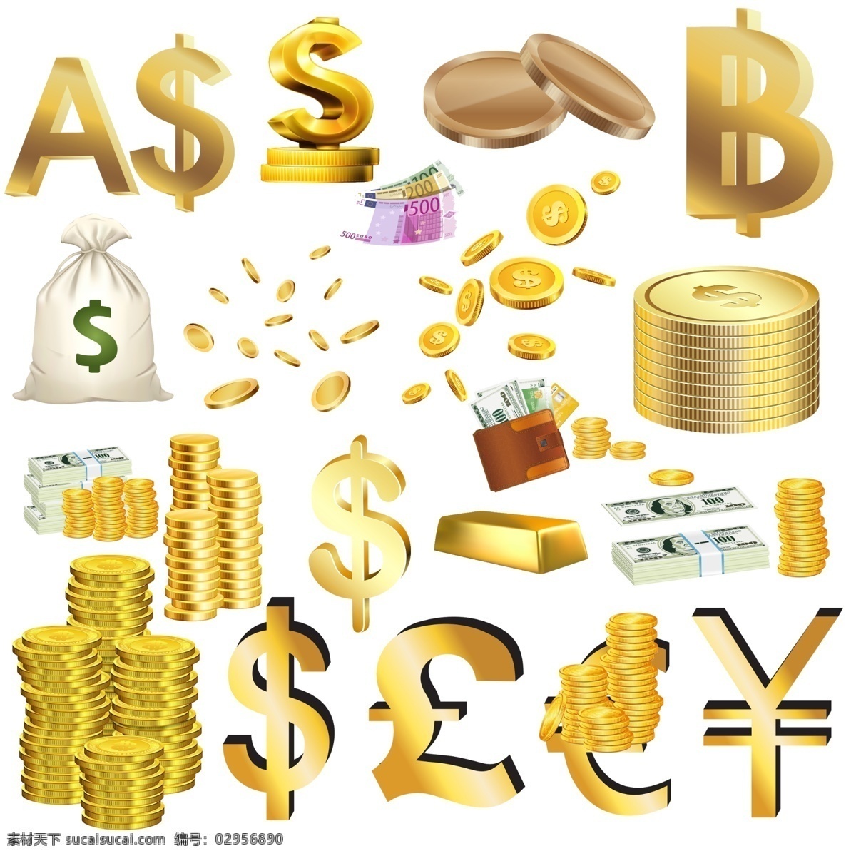 立体货币符号设计图__广告设计_广告设计_设计图库_昵图网nipic.com