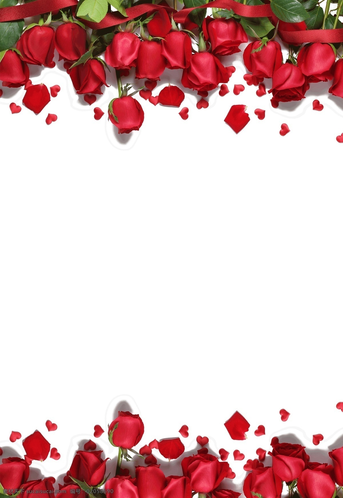 红色 玫瑰花 边框 花朵 花瓣 情人节 浪漫 七夕 214 红玫瑰 分层