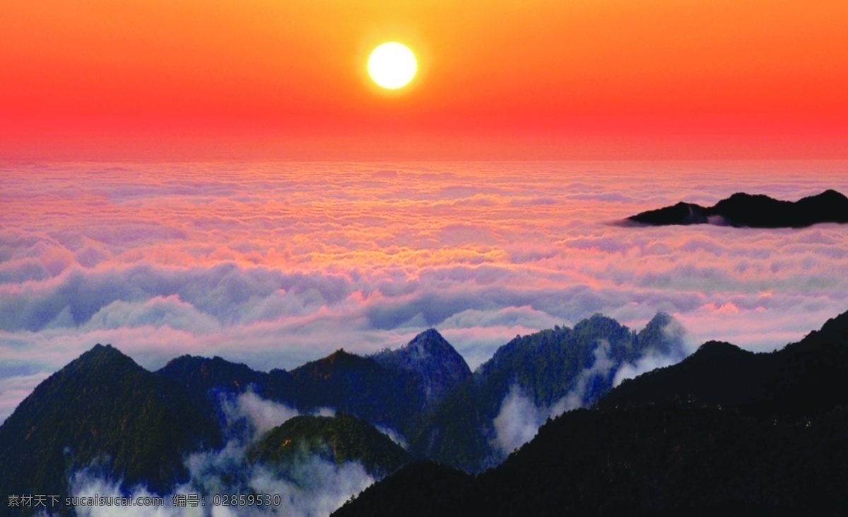 太阳 旭日 日出 大山 油画 彩雕 彩喷图 自然景观 自然风光