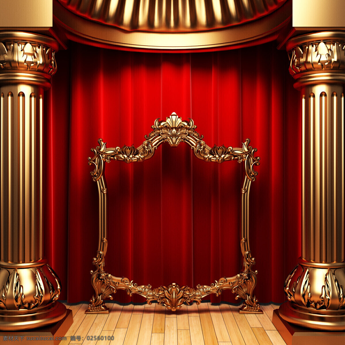 高清 舞台 背景 五 高清图片 舞台背景 背景图片 罗马柱 相框 地板 窗帘 展板 红色