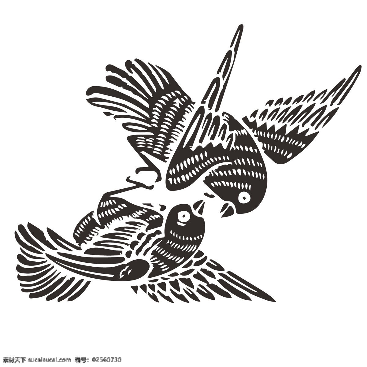矢量素材 素描 素描比翼鸟 矢量