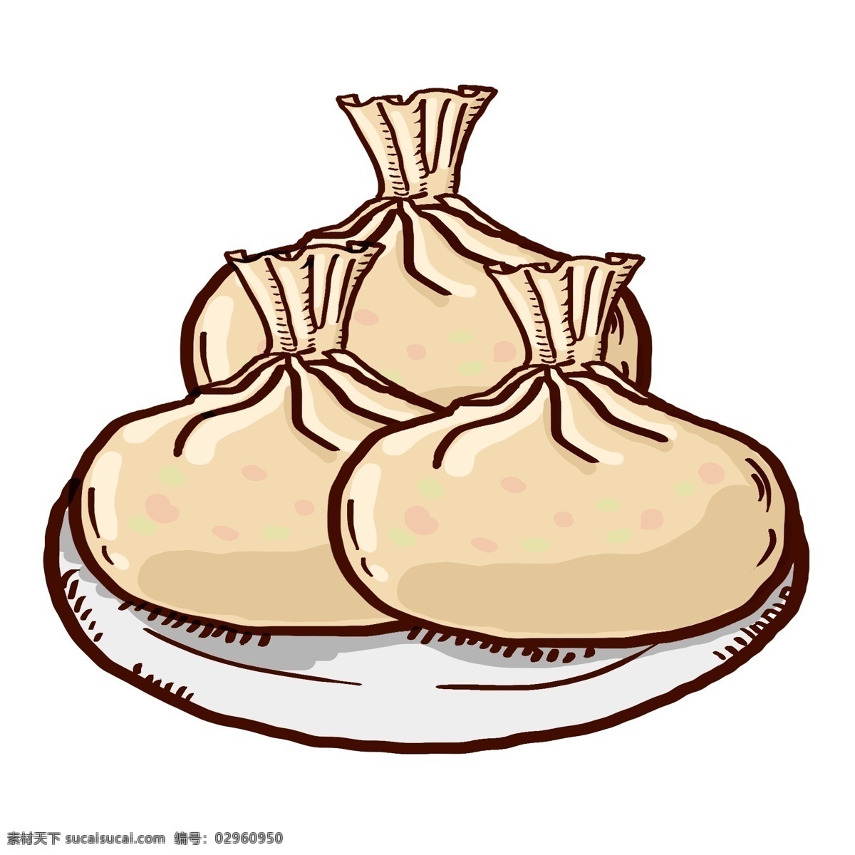 卡通 灌 汤包 美味 插画 美味的灌汤包 包子 食物 创意食物插画 零食插画 美味的零食 灌汤包 食物插画