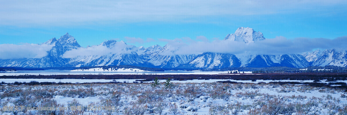 雪景 高山 白云 白雪 超宽图片 自然景观 自然风景 风景 摄影图库