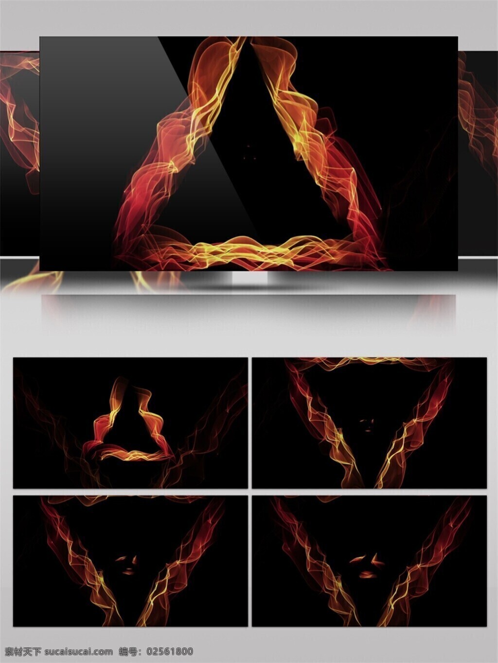 橙色 三角 波纹 视频 光特效素材 3d视频素材 动感