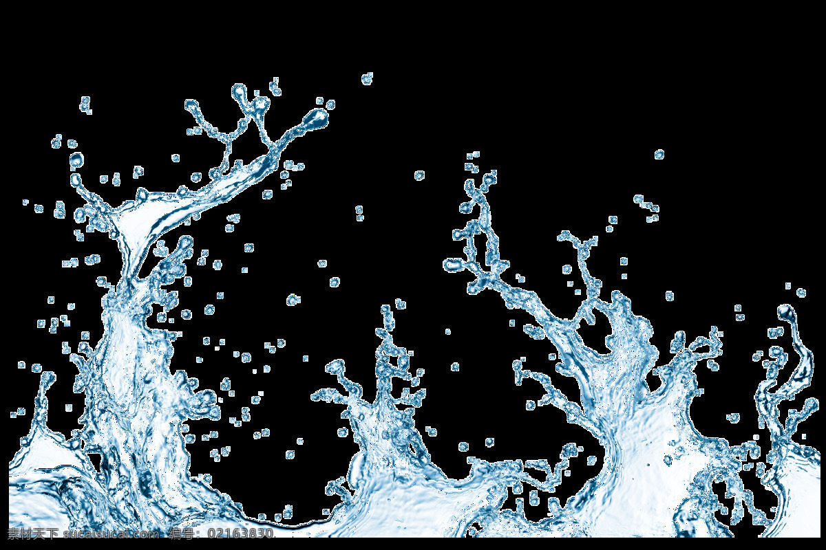 水样 雨滴 卡通 透明 蓝色 水波 透明素材 免扣素材 装饰图案