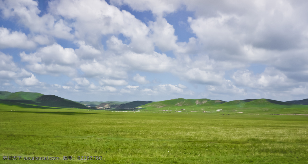 草原风光 草地 远山 蒙古村落 蓝天 白云 羊群 克什 克 草原 风光 自然风景 自然景观