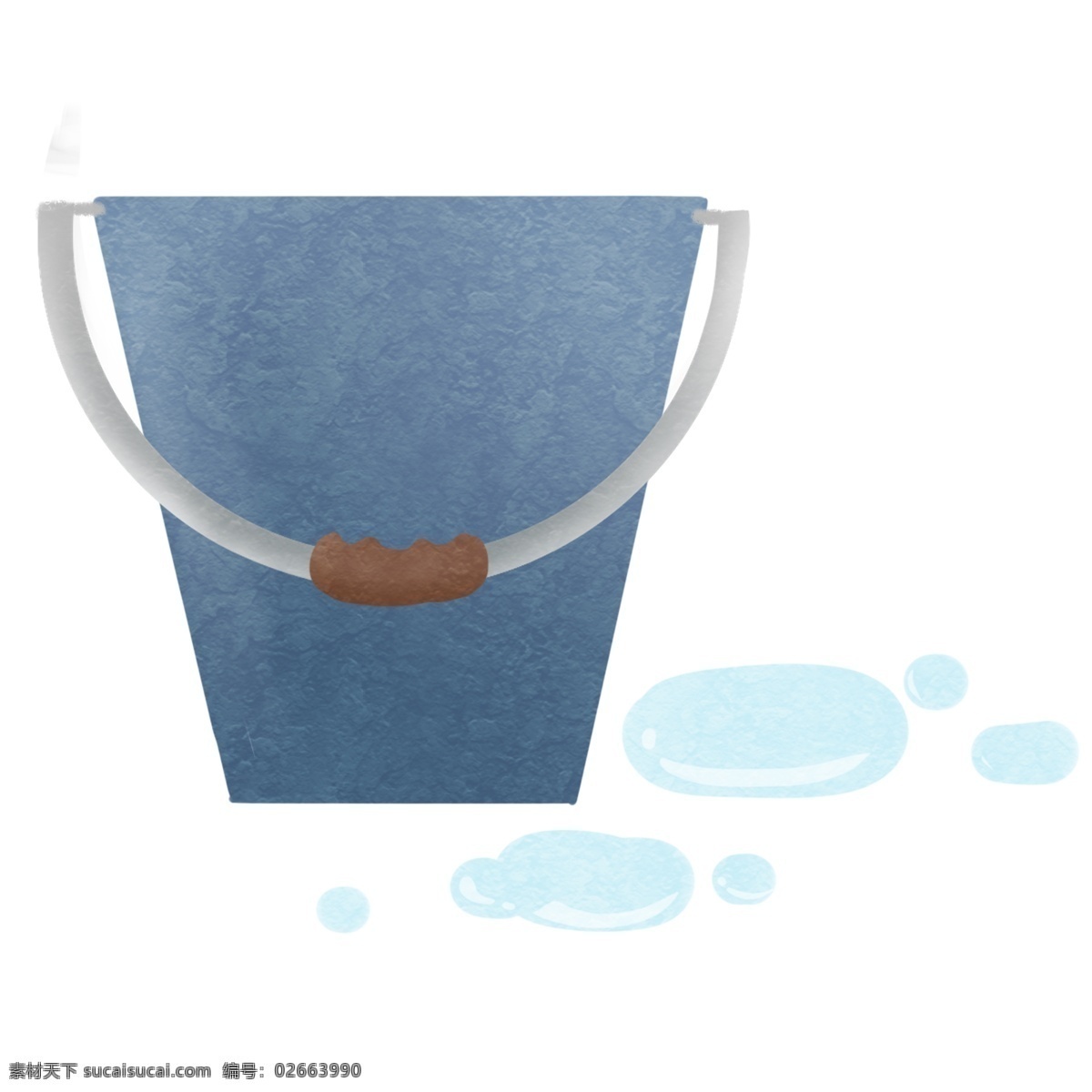 卡通 简约 蓝色 水桶 装饰 png元素 蓝色水桶 免抠元素 装饰素材 透明素材